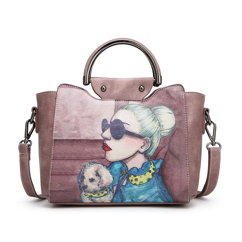 Женская маленькая сумка женская через плечо с мультяшным принтом модная