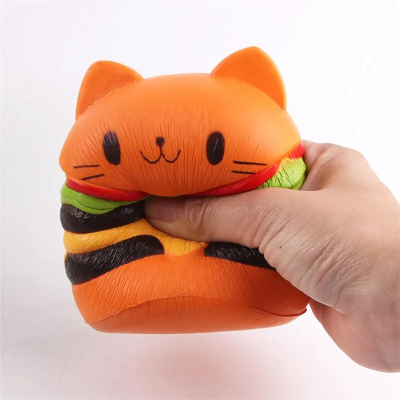 

Soft Hamburger Squishy Anti-Stress Press Toy Cute Slow Rising Squash Food Cat Burger Squishy Squeeze Hamburger Anti Stress Food