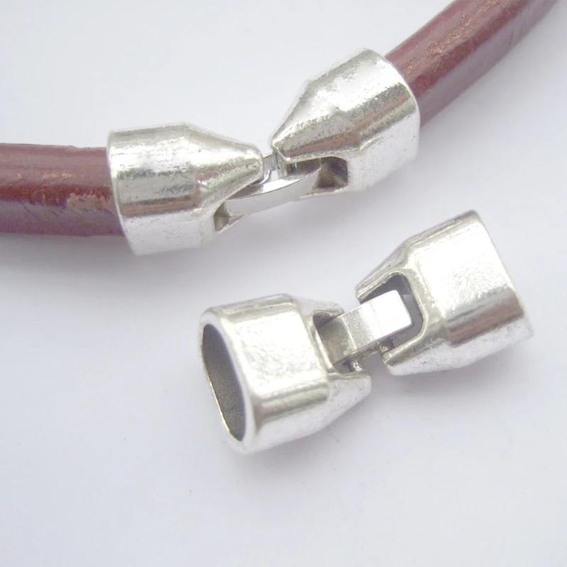 

3sets Tibetan Silver/Bronze Licorice Leather Snap Clasps for 11*7mm Licorice Leather Bracelet Jewelry Findings