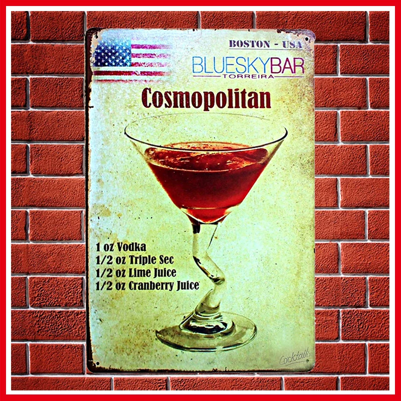 Горячее предложение Коктейльная гостиная металлическая Cosmopolitan Оловянная