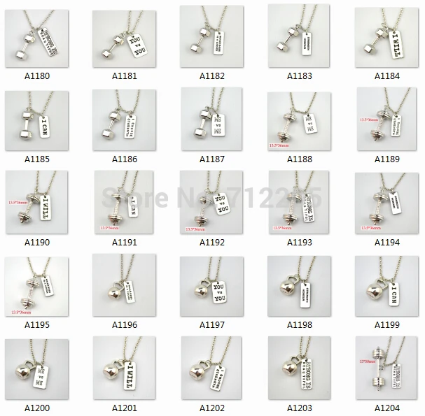 New Arrival Fitness Weightlifting jewelry Dumbbell barbell and Redefine Beautiful sport Gym necklace | Украшения и аксессуары