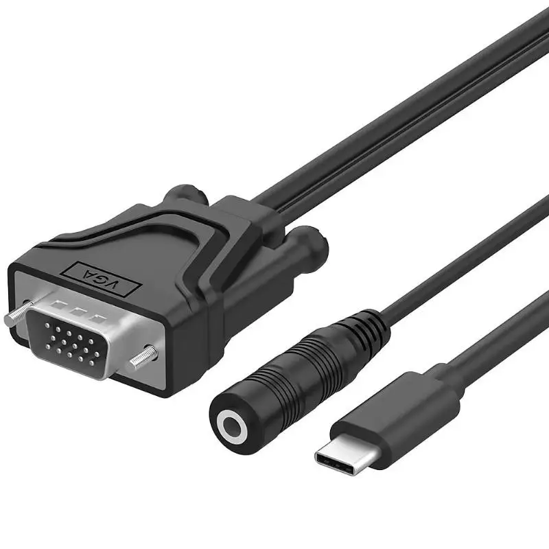 USB C концентратор Type-C к VGA 3 5 мм аудио порты ТВ видео конвертер адаптер кабель