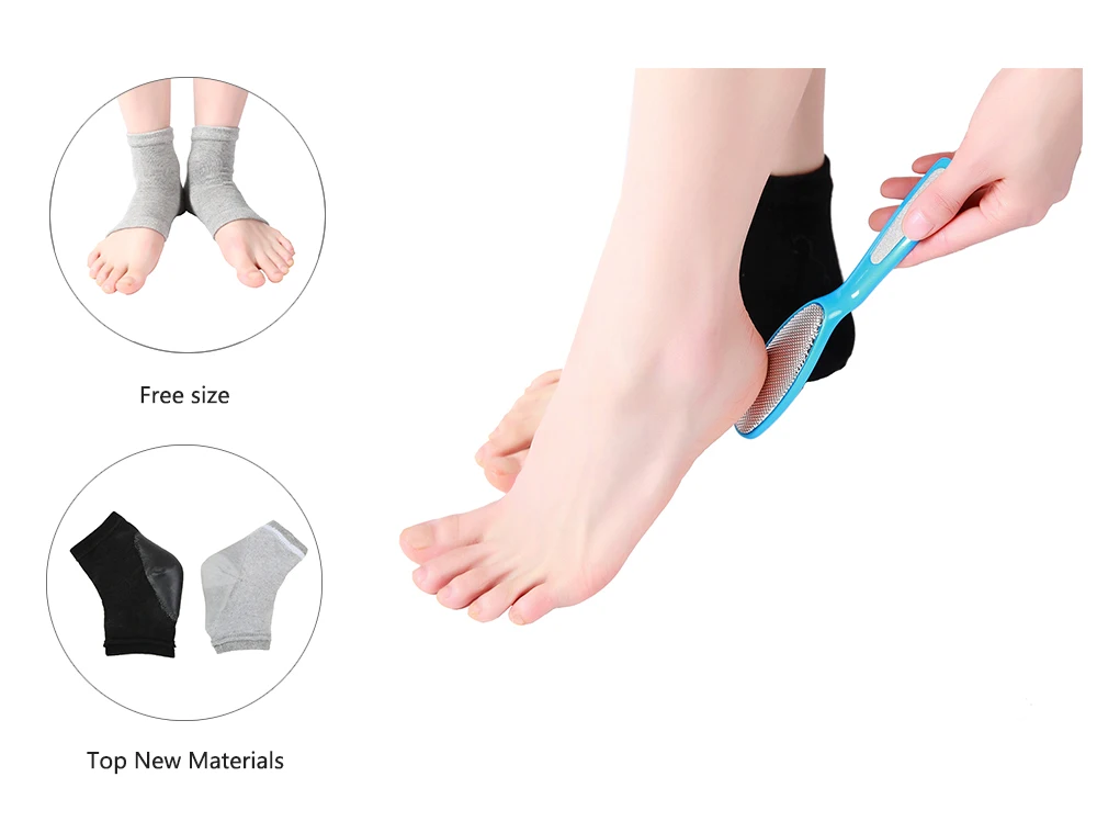 Новые 2 пары Pro Heel Socks Увлажняющие гелевые спа носки для потрескавшейся ноги сухая