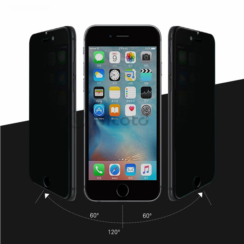 Закаленное стекло для iphone 8 Plus защита экрана антишпионское противоударное стекло для iphone X 6 6s 7 Plus 5 5S SE