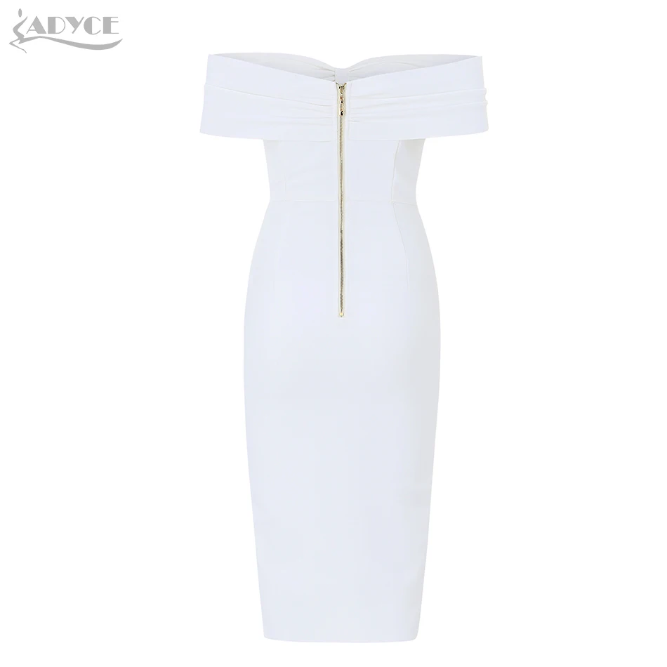 Adyce 2020 новый летний Для женщин Бандажное платье Vestido белый Slash шеи знаменитости