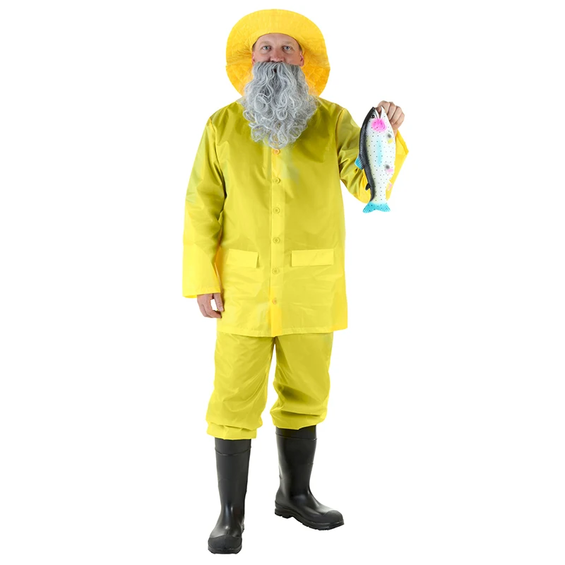 Уникальный внешний вид для взрослых ярко-желтый рыбацкий необычный костюм