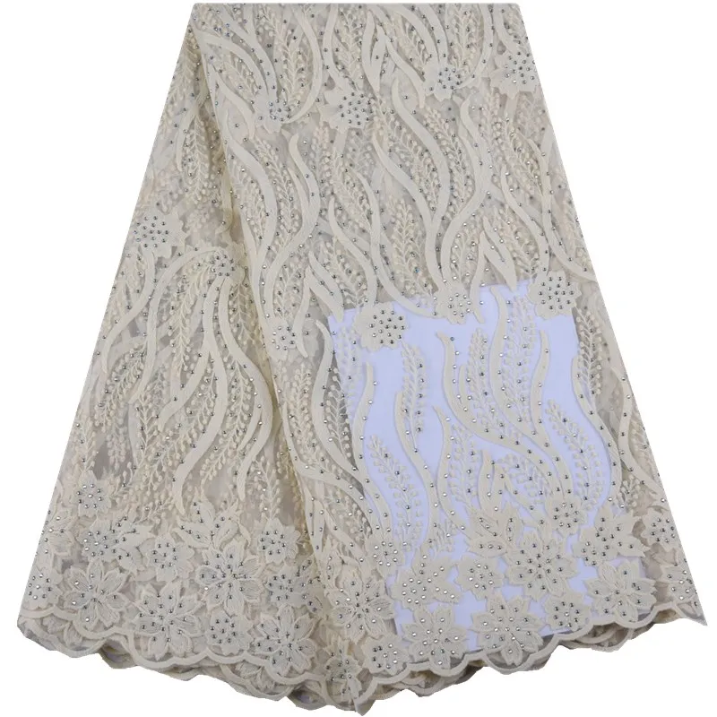 Pure White 2019 Latest French Lace Fabric High Quality African Milk Stones Nigerian Dress A1535 | Дом и сад
