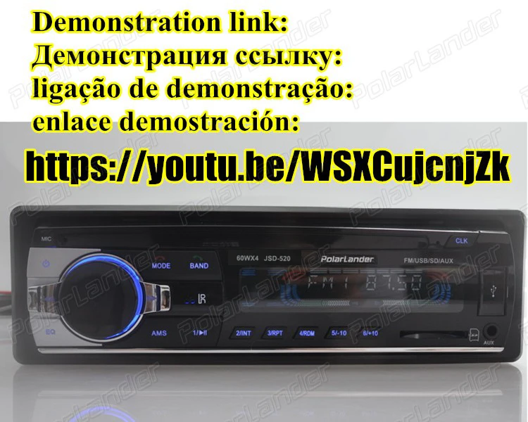Цифровой Bluetooth автомобилей Радио стерео аудио музыки FM USB SD карты с в тире слот AUX