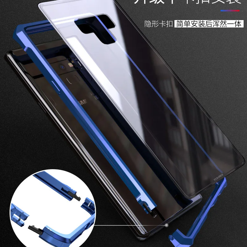 Модный металлический чехол из закаленного стекла для samsung galaxy Note 9, чехол для samsung galaxy Note9, чехол s, чехол для телефона