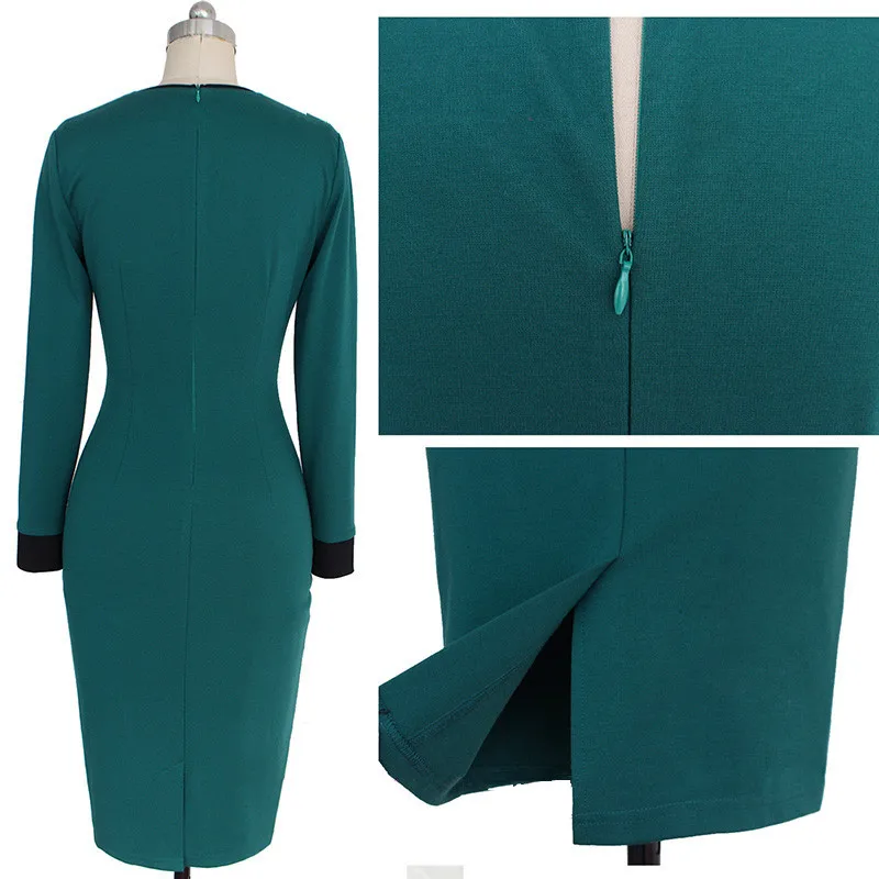 2016 New vestidos Victoria Beckhams Women Dresses Package Hip Office Dress Slim V Neck Long Sleeved Fashion Big size Overalls|fashion women