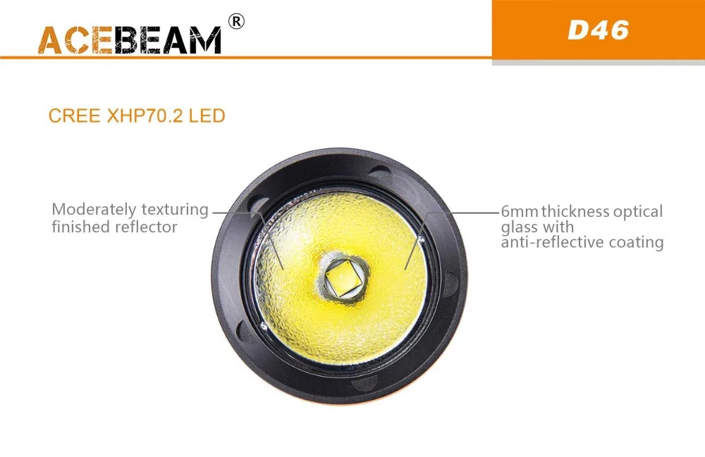 ACEBEAM D46 Дайвинг фонарик CREE XHP70.2 Макс 5200 люмен луч бросать 398 м погружения light 200