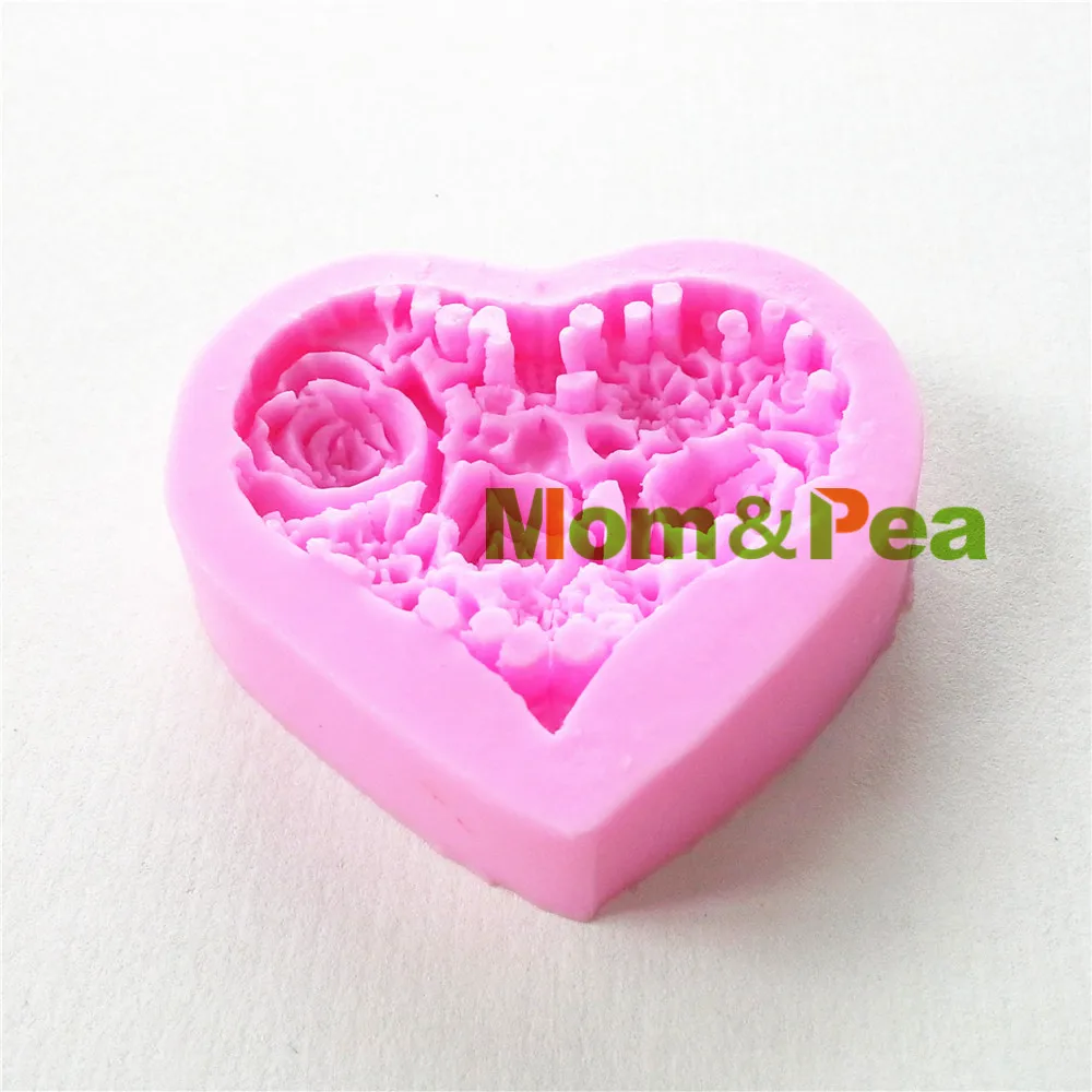 Mom&ampPea 0851 Free Shipping Heart Flower Shaped Silicone Press Mold Cake Decoration Fondant 3D Food Grade | Дом и сад