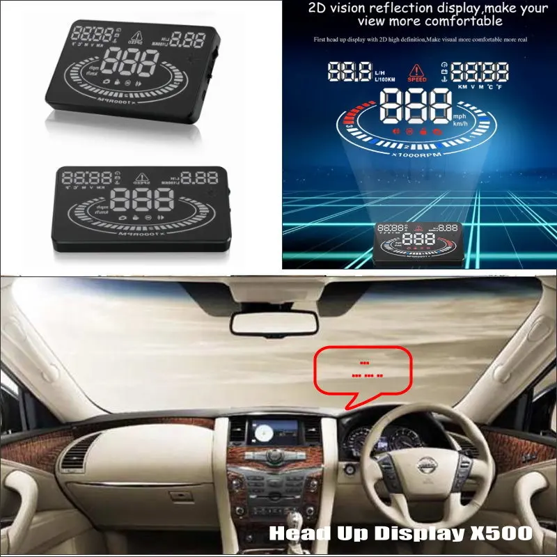 For Nissan Patrol Safari Y61 Y62 Car HUD Head Up Display Auto Accessories Safe Driving Screen Plug And Play Film Overspeed