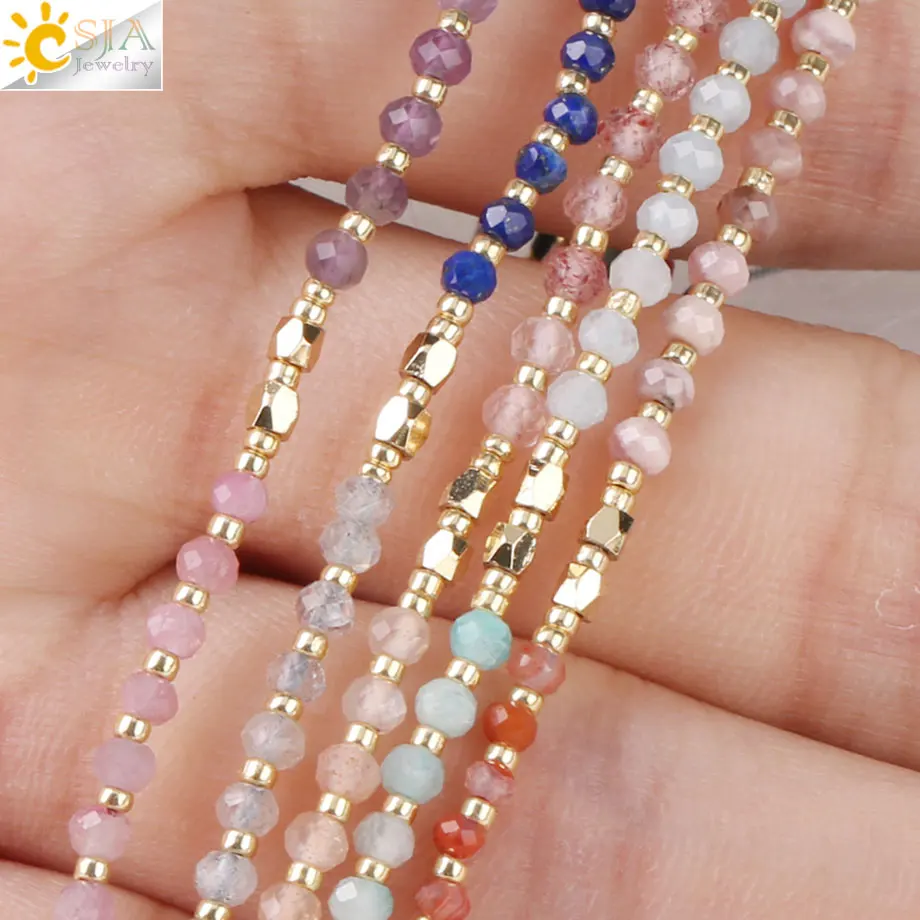 CSJA Delicate Miyuki Bracelets Boho Natural Stone Bracelet for Women Seed Beaded Bohemian Jewelry Handmade Braiding Armband S431 | Украшения