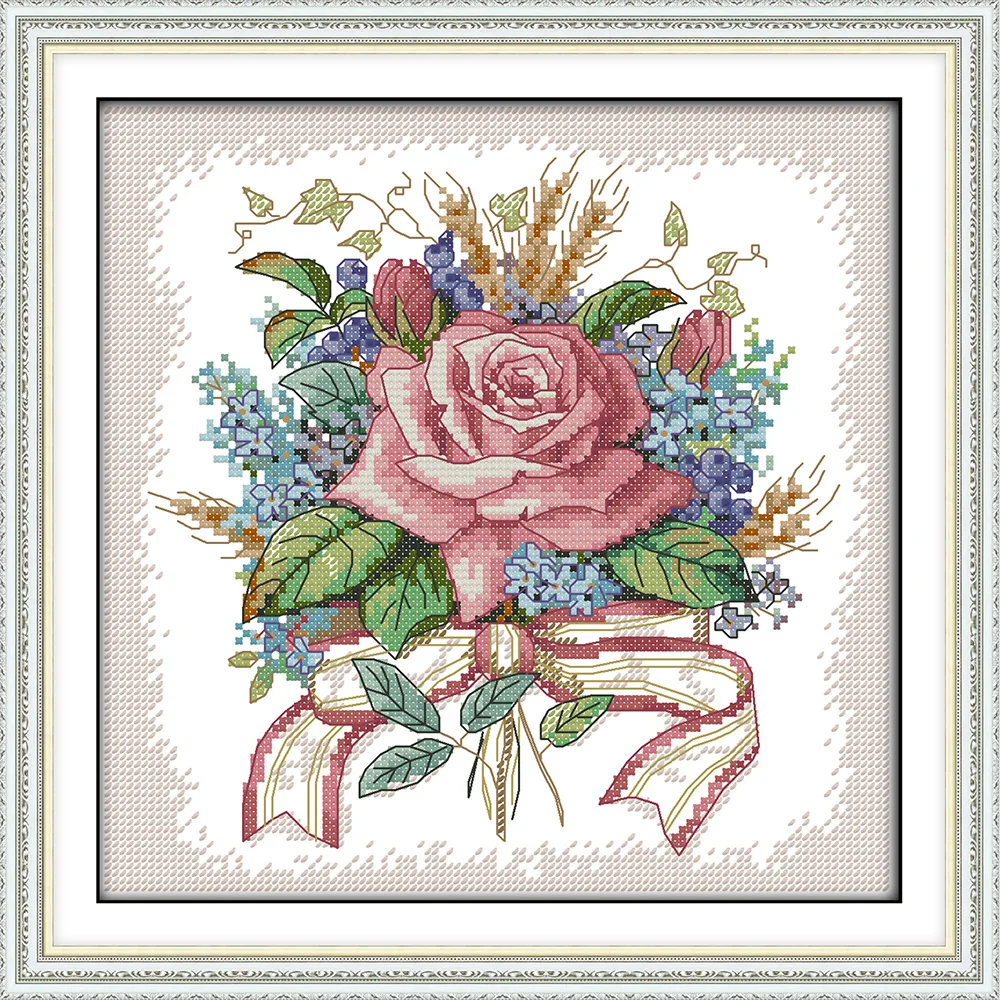 Набор для вышивки цветы розы крестиком DMC 11CT 14CT|cross stitch embroidery|embroidery cross stitchcross set