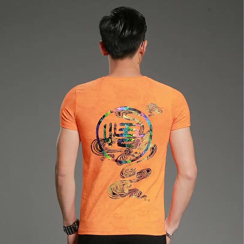 TBAIYE модная роскошная мужская футболка с бронзовым принтом брендовая тонкая футболка с круглым вырезом и коротким рукавом хорошего качества черная футболка M-4XL