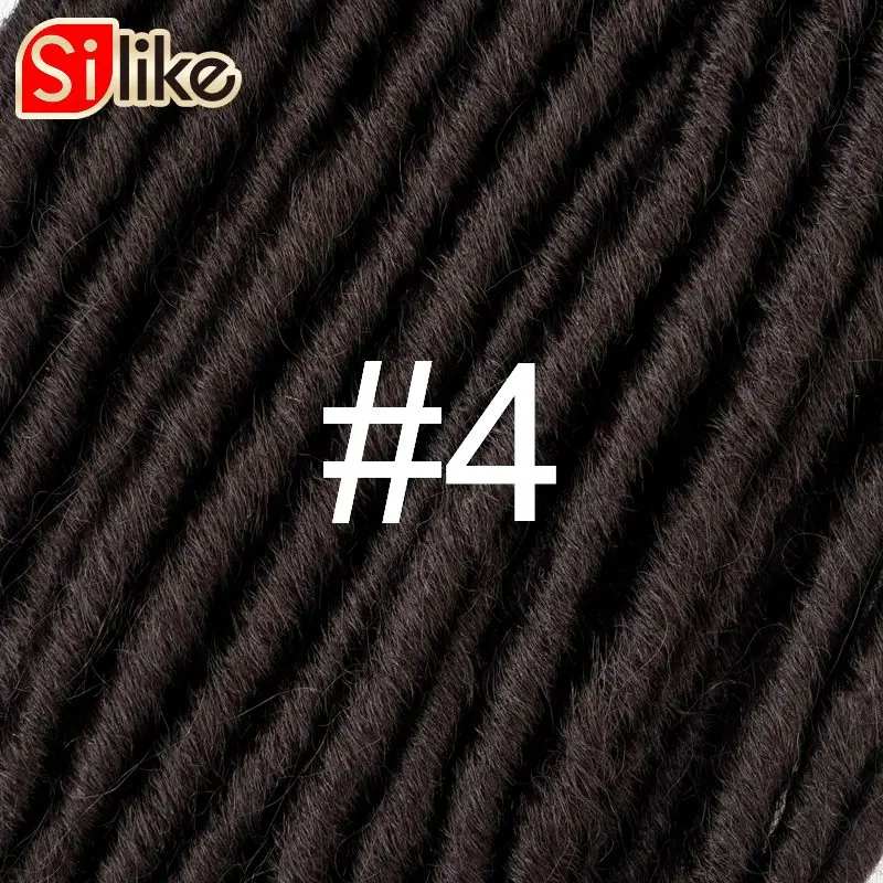 #4 Silike Goddess Faux Locs 14 18 дюймов вязанные крючком косички волосы синтетические косички Наращивание волос 24 стойки/упаковка - Цвет: #4