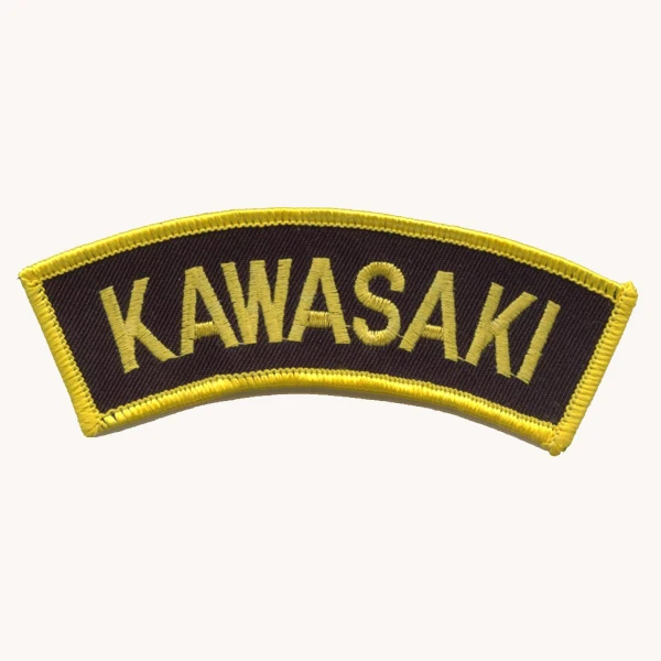 

KAWASAKI Embroidery Patches Unique Patches Clothing Label Tags Twill with Flat Border & Iron On Backing MOQ50pcs
