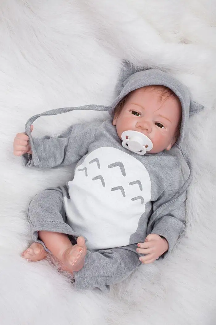 Детская кукла Реборн 18 дюймов ручная работа Реалистичная силиконовая виниловая