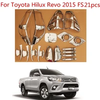 high quality 21pcs abs chrome plated trim accessories plated for toyota hilux revo 2015 2018 car exterior refit is special