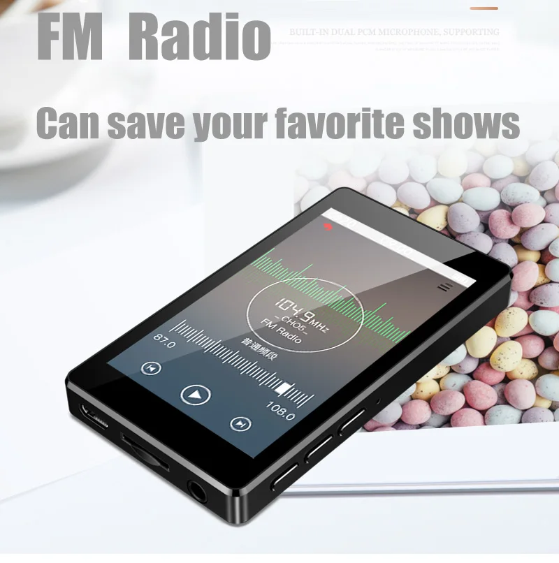RUIZU D20 полный сенсорный экран MP3-плеер 8 Гб музыкальный плеер с fm-радио видео плеер проигрыватель электронных книг MP3 со встроенным динамиком 5