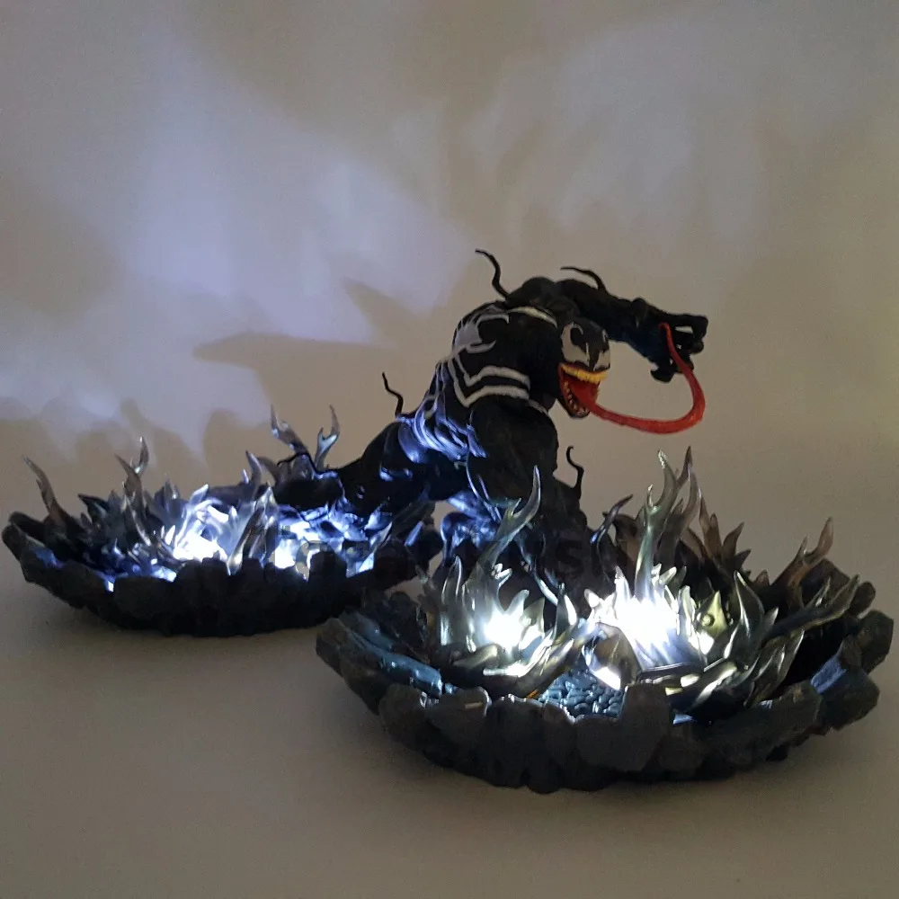 Venom фигурка ARTFX+ 180 мм DIY светодиодный черный эффект аниме Человек-паук Веном злодей Коллекционная модель игрушки Человек-паук