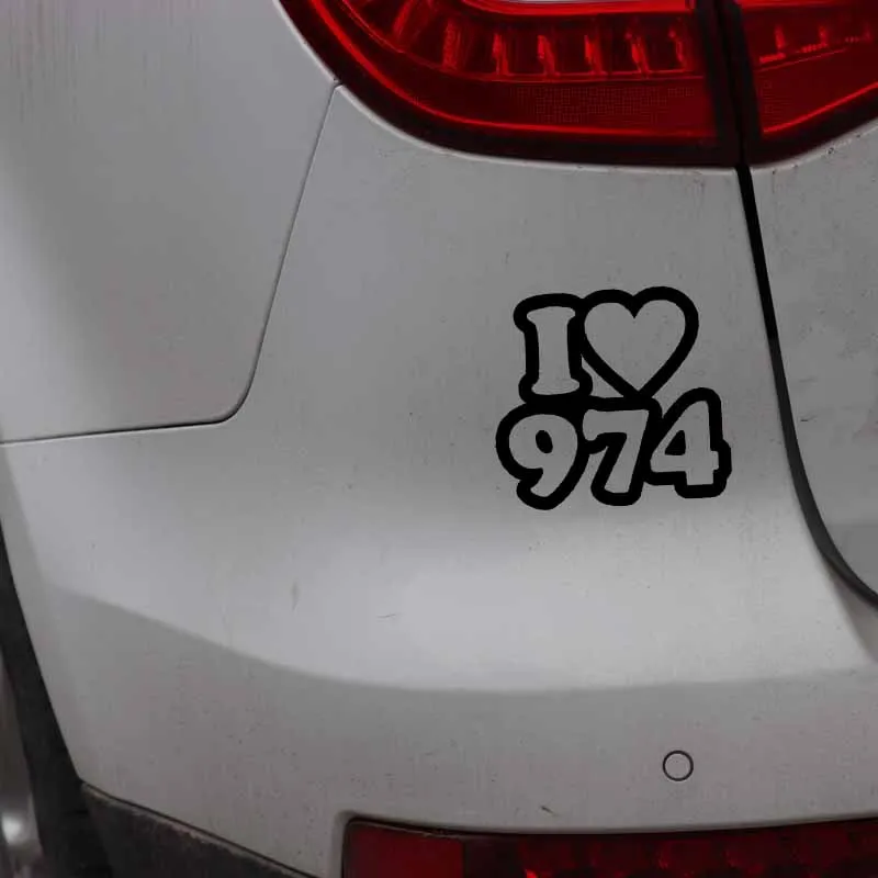 YJZT 14 4 см * 13 3 креативная I love 974 виниловая Высококачественная Автомобильная