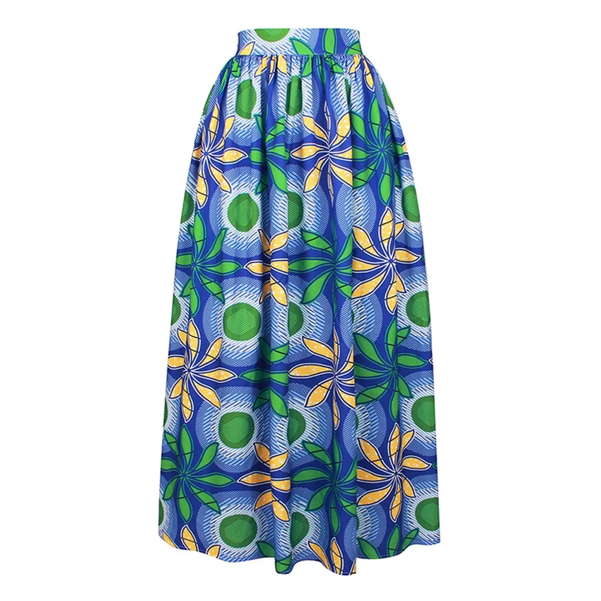 

Fashion Africa Print Skirts Fashion Dashiki Pleated Skirt Bazin Robe Clothes Vestido Riche Traditional African Dresses for Women