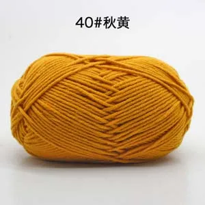 50 г/мяч 4 Plys Хлопок Детская Пряжа молочного оттенка нитки для вязания шерсть линия окрашенная для рук шерстяные вязаные - Цвет: 40