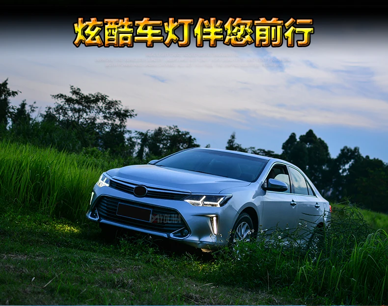 KOWELL автомобильный Стайлинг для Toyota Camry V55 светодиодный Camry фары drl Объектив двойной луч H7 HID Xenon