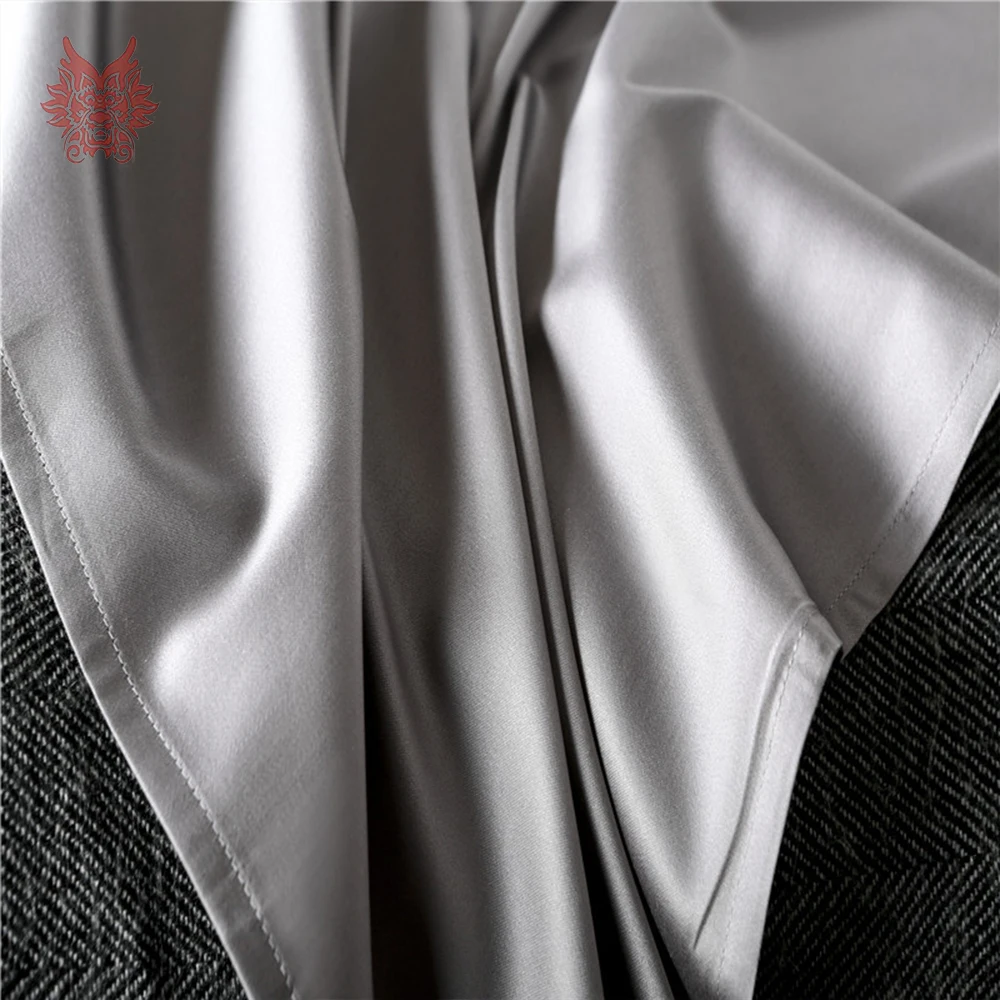 High grade 100S Cotton tribute silk bedding set blue grey contrast color duvet cover sheet type jogo de cama SP4950 | Дом и сад
