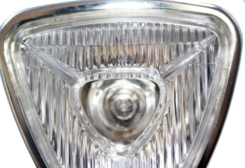 Хромированная винтажная стальная Янтарная мотоциклетная фара треугольная