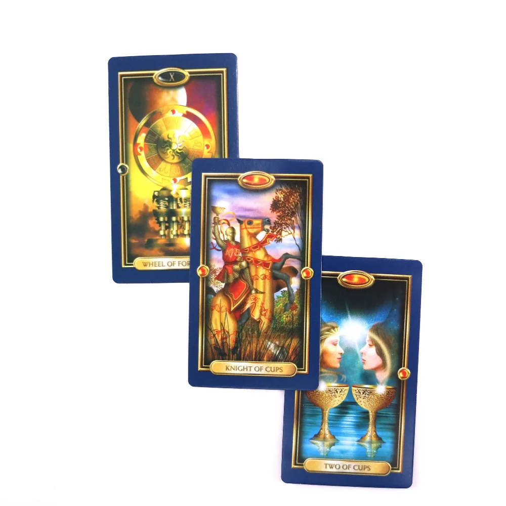 Полный английский яркий изображения золото Таро колода карточная игра