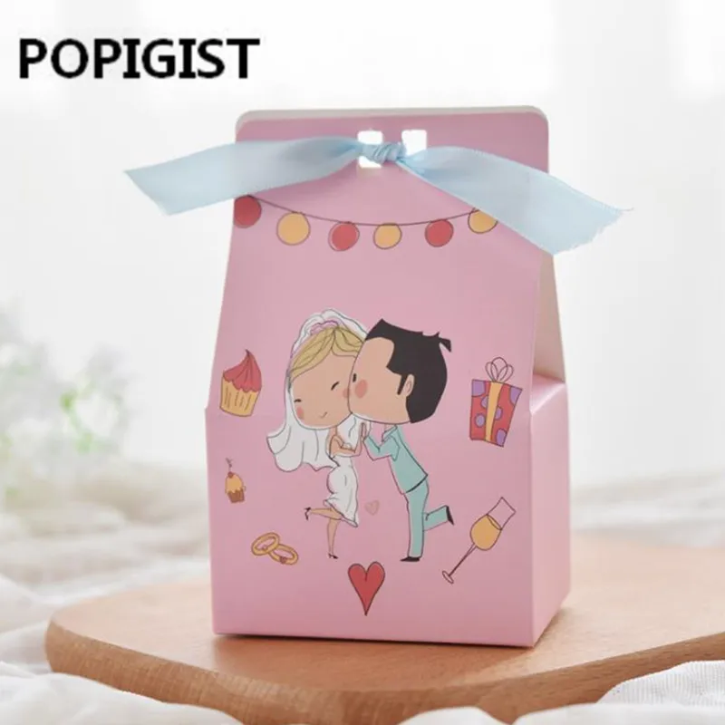 Creative Bride and Groom Korea Sweet Romantic Wedding Decoration Party Supplies Candy Chocolate Gift Box 50pcs | Дом и сад