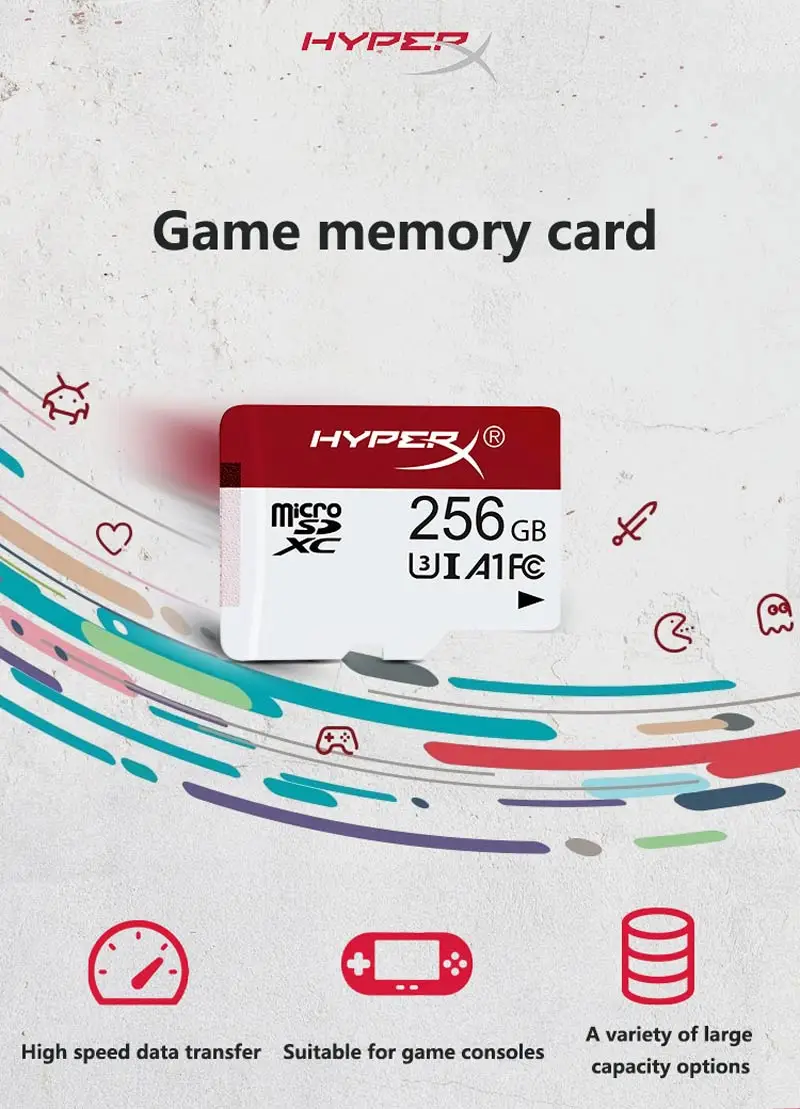 Оригинальная игровая Карта памяти kingston HyperX HXSDC, новая карта Micro SD, 64 ГБ, 128 ГБ, 256 ГБ, класс 10, SD, Мини карта для телефона и игровой машины