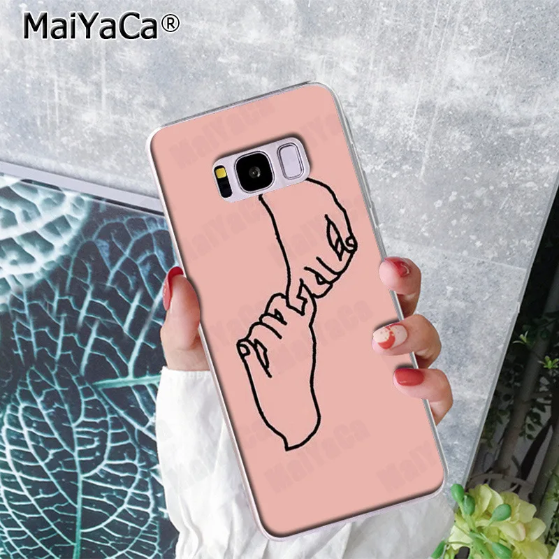 MaiYaCa Finger Art Pink Love Pinky Swear Модный чехол для телефона прекрасный Samsung S9 plus S5 S6S6edge S6plus S7