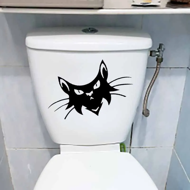 YOJA 24.3X14CM наклейка для сиденья унитаза собак и котов Спальня внутренние настенные
