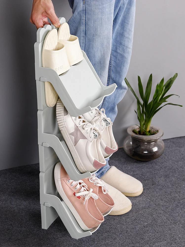 Storage Holder Multi-layer Stackable Shoe Rack Doorway Household Plastic Support Dormitory Layered Finishing Small | Дом и сад