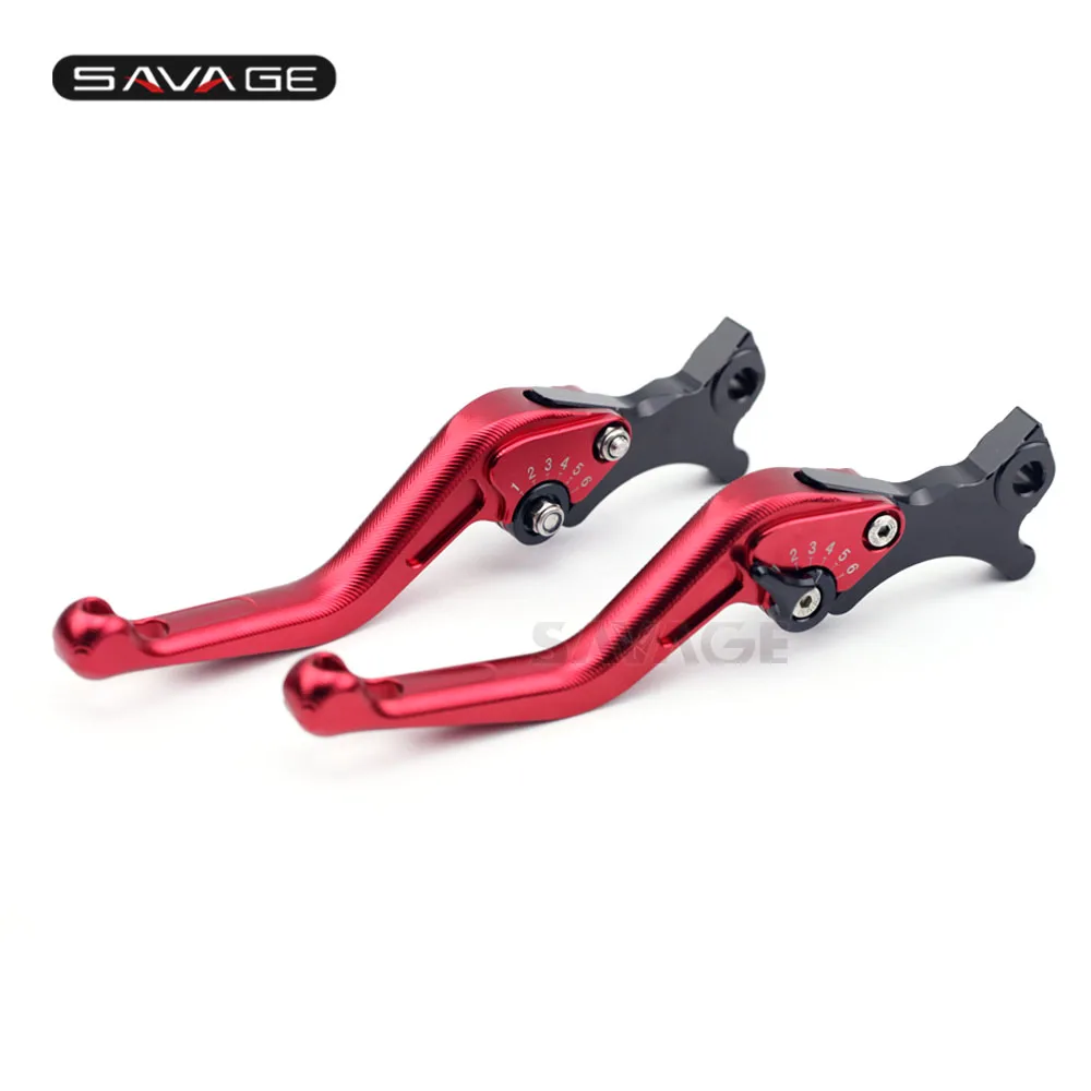 Красный Короткие левые и правые тормозные рычаги для Aprilia SR MAX 125 2011-2013/300 2011- SR 50 2003- аксессуары для мотоциклов алюминий - Цвет: Красный