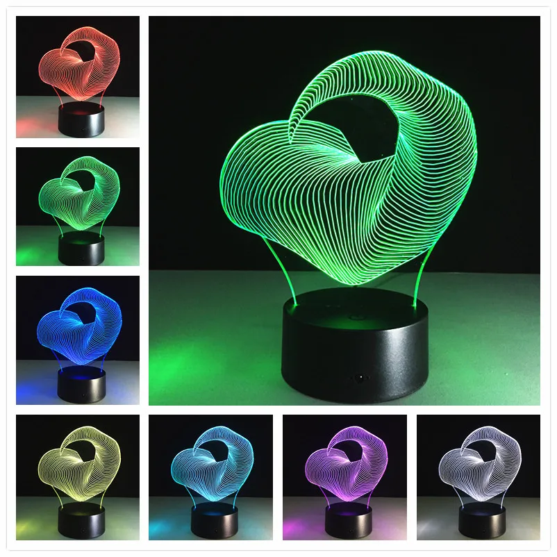 Usb Led 3d лампа стерео и свет акриловый подарок на день рождения внешний аккумулятор