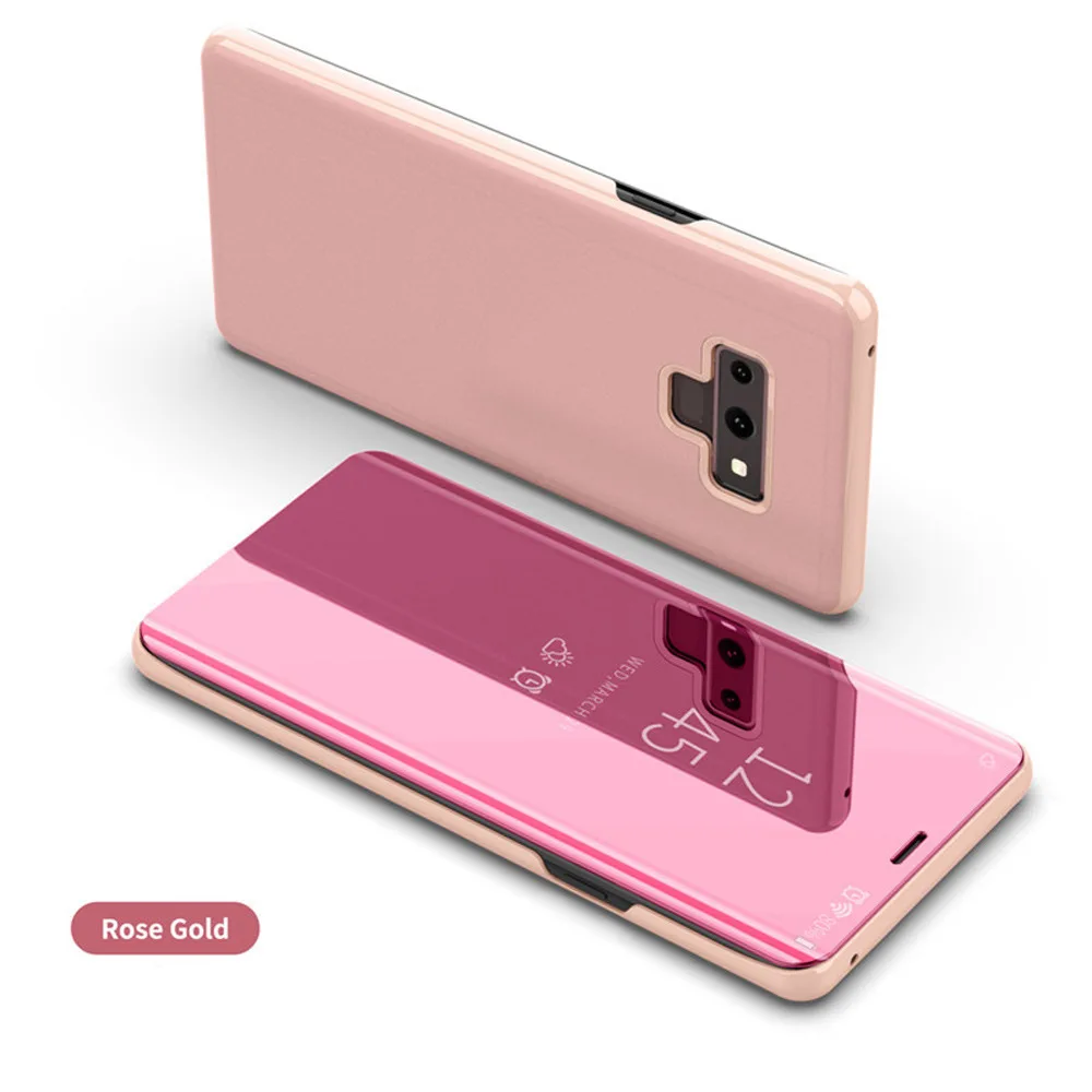 Rose Gold Роскошное умное зеркало флип чехол для samsung J3 J4 J6 J7 J8 S10 S9 S8 S7 S6 черный чехол Крышка для samsung galaxy a7 A8 A6 чехол - Цвет: Rose Gold