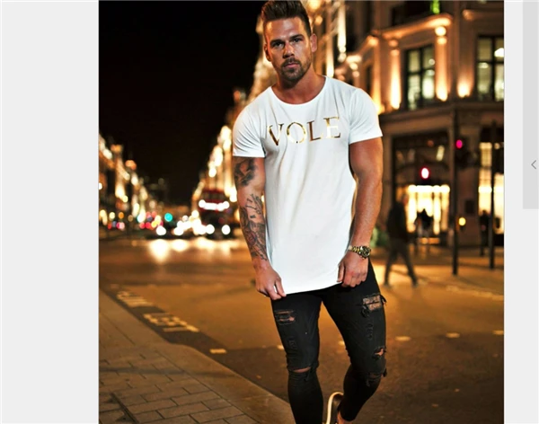 Новые мужские футболка с коротким рукавом Muscle Slim Fit бодибилдинг фитнес футболки