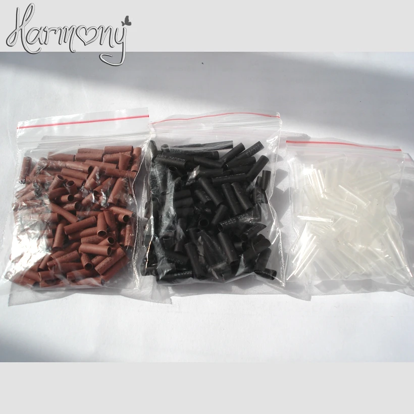 Лидер продаж! Усадочные трубки для наращивания волос черного цвета 1000 шт./лот