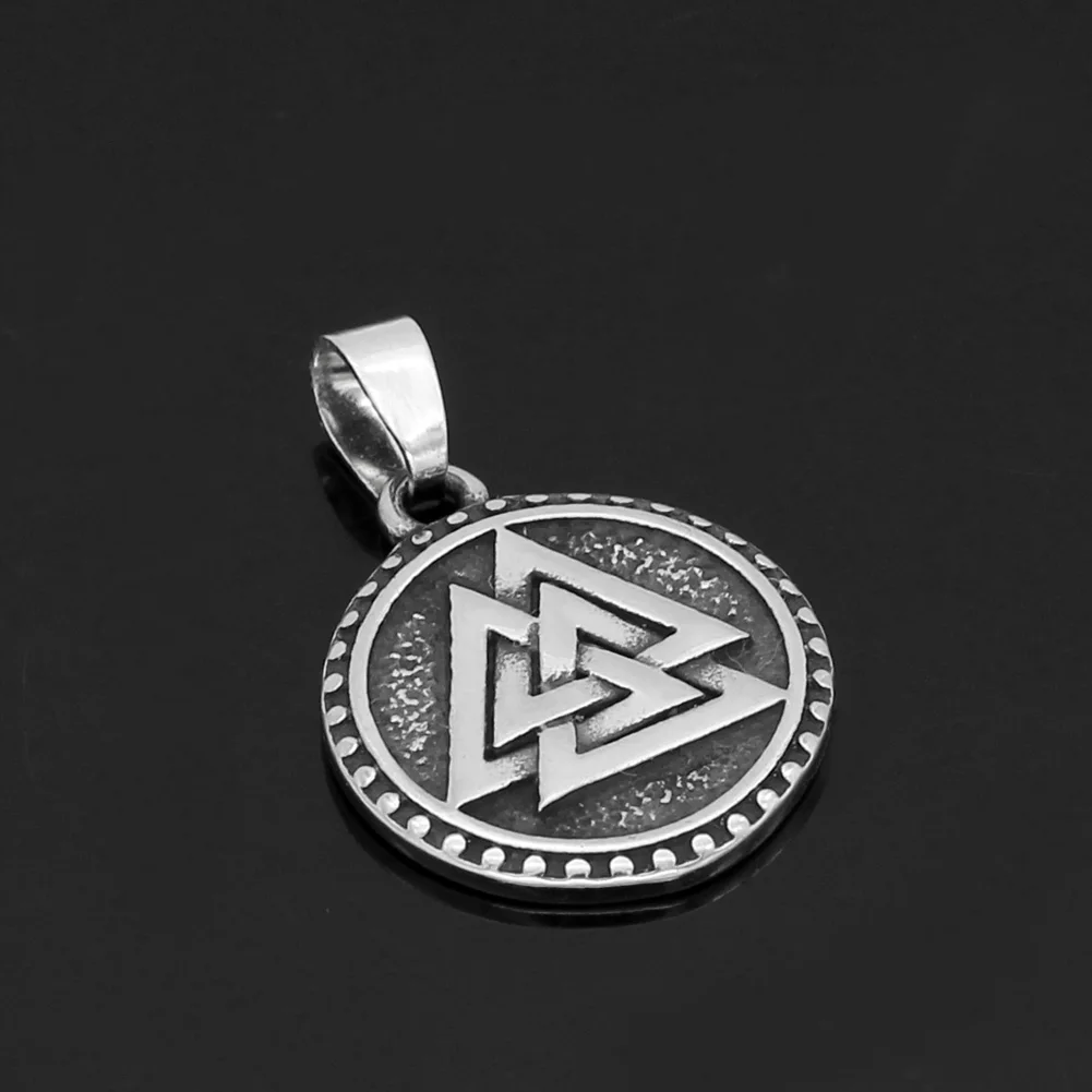 Скандинавский Викинг Valknut Amulet из нержавеющей стали кулон ожерелье для мужчин и