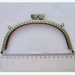 Женская сумка бронзового цвета сделай сам, металлическая застежка, рама для кошелька в форме дуги с пряжкой в форме сердца, 5 шт.лот, фурнитура, оптовая продажа