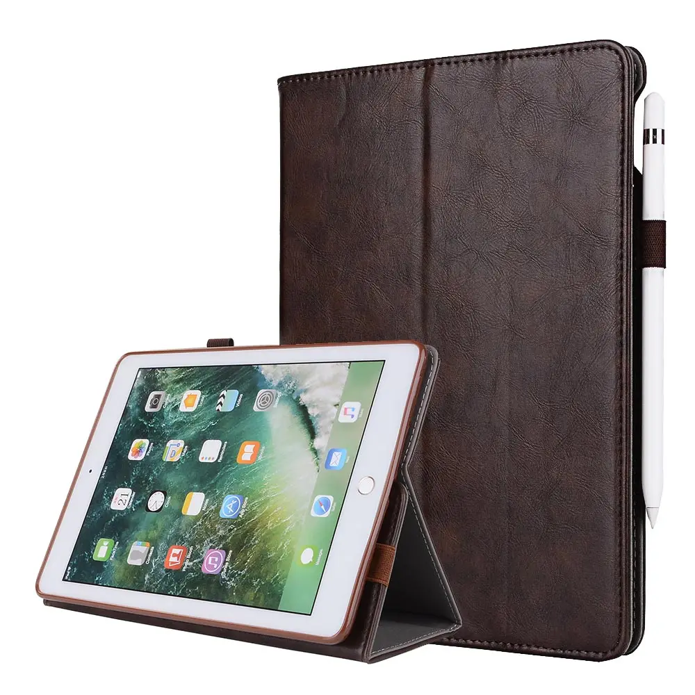 Для iPad Pro 9,7/Air 1 2 смарт-чехол для планшета высокого качества из натуральной кожи+ PU складной чехол-подставка+ отделения для карт+ держатель для карандаша - Цвет: 3