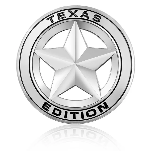 Metal TEXAS EDITION Shield Pentagram 3D Emblem Badge Car Fender Side Tail Body Sticker for JEEP Wrangler Liberty Grand Cherokee |