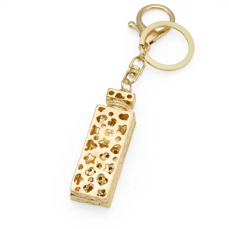 ключ для подарка - красивый аксессуар для женского кошелька, сумки и школьной сумки - бутылочка парфюма с бриллиантами в форме номера 5, прикрепленная к брелоку для сумки.
