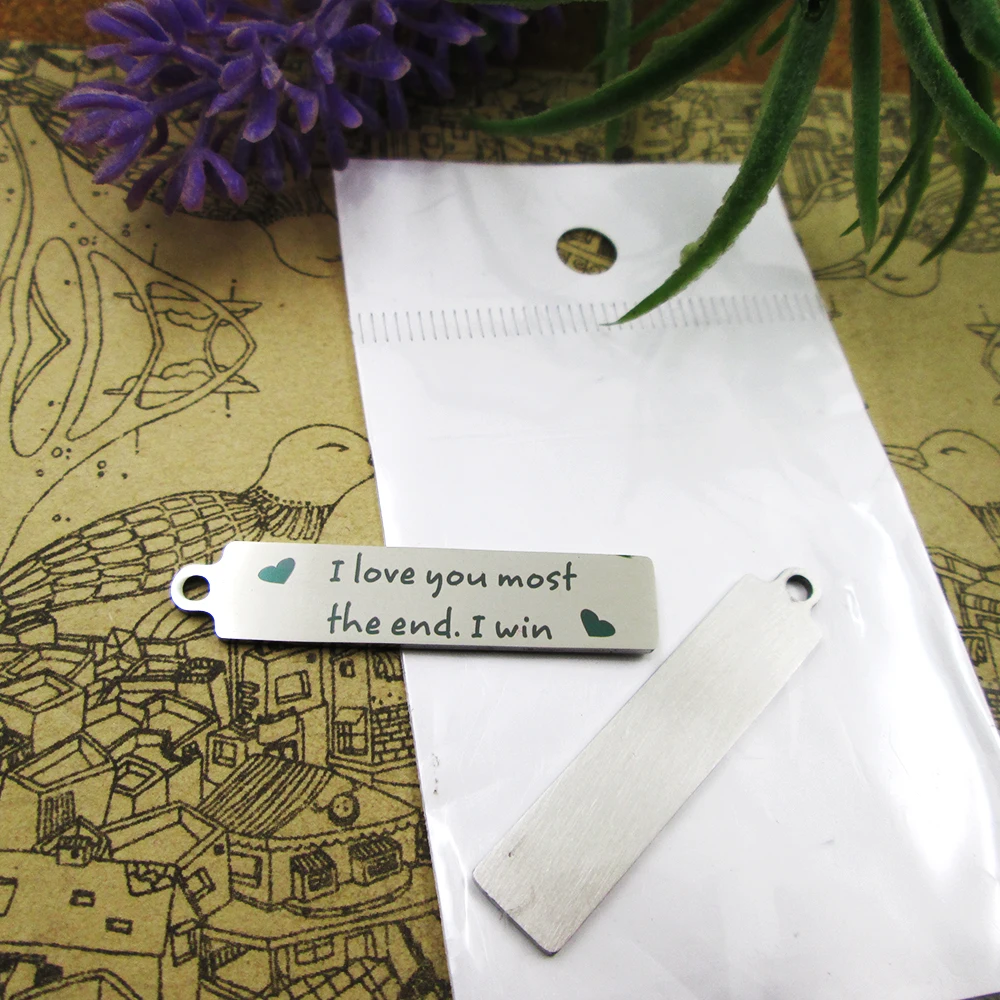 

10 шт. -- «Я люблю тебя дольше всего конца». I win «подвески из нержавеющей стали», больше стилей на выбор, подвески «сделай сам»