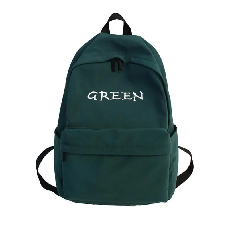 Green Модный рюкзак, Холщовый женский рюкзак с буквенным принтом, рюкзак Mochilas, женская школьная сумка для девочки-подростка, сумка через плечо, рюкзак - Цвет: Green